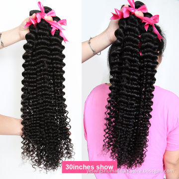 Yeswigs Raw Brazilian Cuticle Aligned Natural Human Hair Bundle Extension Cheap Deep Curly Wave Remy Human Hair Weave Bundles